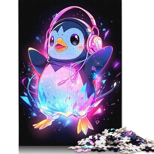 Epic Party Penguin Puzzle für Erwachsene, 100% recycelte Holzplatte, Denkpuzzle für Erwachsene, für Jungen oder Mädchen, 1000 Teile (75 x 50 cm) von ECXASD