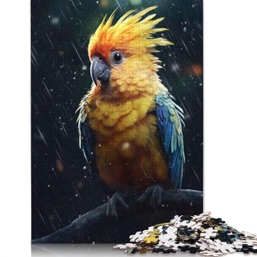 Episches, regnerisches Nymphensittich-Puzzle für Erwachsene, Lernspiel, Puzzlespiele für Erwachsene für Jungen oder Mädchen, 1000 Teile (75 x 50 cm) von ECXASD