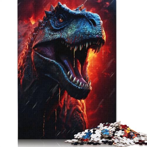 Episches Dinosaurier-T-Rex-Puzzle für Erwachsene, 1500 Teile, 100% recycelte Holzplatte, Denkpuzzle für Erwachsene, für Jungen oder Mädchen, 1500 Teile (85 x 57 cm) von ECXASD