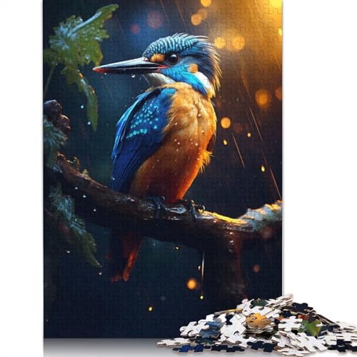 Episches Puzzle „Rainy Kingfisher“ für Erwachsene, 520 Teile, 100% recycelte Holzplatte, Denkpuzzle für Erwachsene, für Jungen oder Mädchen, 520 Teile (52 x 38 cm) von ECXASD