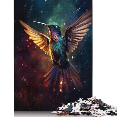 Episches Puzzle mit Kolibri-Motiv, rechteckig, aus Pappe, Geschenk für Kinder ab 12 Jahren, 1000 Teile (75 x 50 cm) von ECXASD