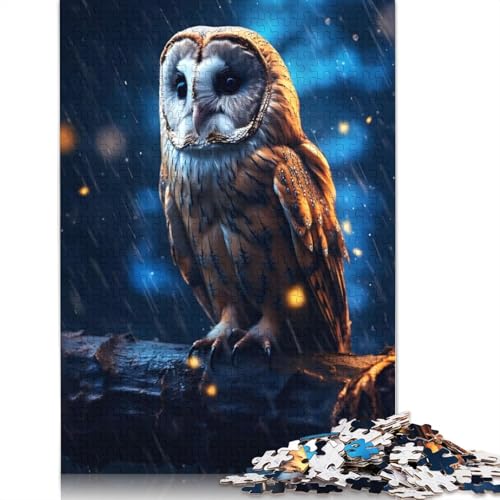 Episches Puzzle mit der Schleiereule, Denksportaufgaben für Erwachsene, Puzzle für Erwachsene und Kinder, 1000 Teile (75 x 50 cm) von ECXASD
