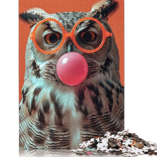 Eulen-Kaugummi-Puzzles für Erwachsene ab 18 Jahren, Lernspiele, Puzzle für Erwachsene und Kinder, 1500 Teile (85 x 57 cm) von ECXASD