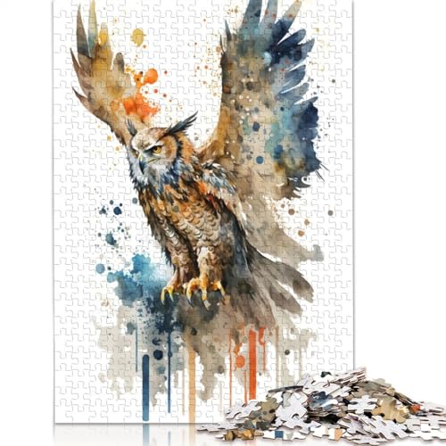 Eulen fliegen Puzzle für Erwachsene ab 18 Jahren, Lernspiele, Puzzle für Erwachsene und Kinder, 1000 Teile (75 x 50 cm) von ECXASD
