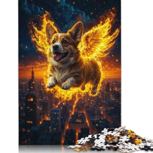 Fliegender gelber Hund, Tierpuzzles für Erwachsene, Spielzeug, Lernspiel, Herrenpuzzles für Erwachsene, für Erwachsene und Teenager, 1000 Teile (75 x 50 cm) von ECXASD