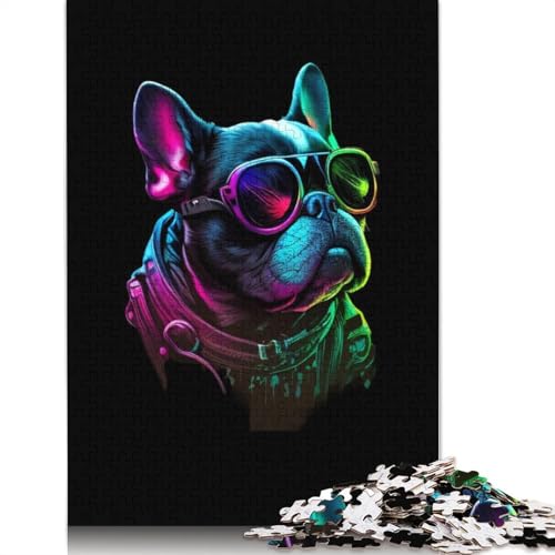 Französische Bulldogge, Puzzle für Erwachsene, Premium, 100% recyceltes Brett, schwierige Puzzles für Kinder ab 12 Jahren, 520 Teile (52 x 38 cm) von ECXASD