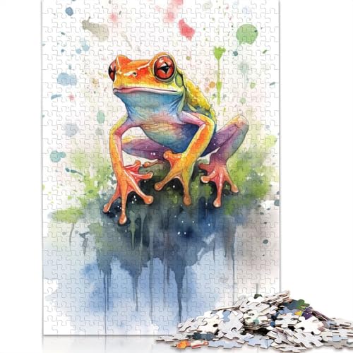 Frosch-Aquarell, 520-teiliges Puzzle für Erwachsene, Lernspiel, Puzzlespiele für Erwachsene für Jungen oder Mädchen, 520 Teile (52 x 38 cm) von ECXASD