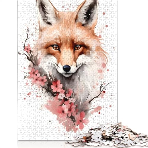 Fuchs-Puzzle für Erwachsene, kreative Spiele, Puzzlespiele für Erwachsene für Jungen oder Mädchen, 1000 Teile (75 x 50 cm) von ECXASD