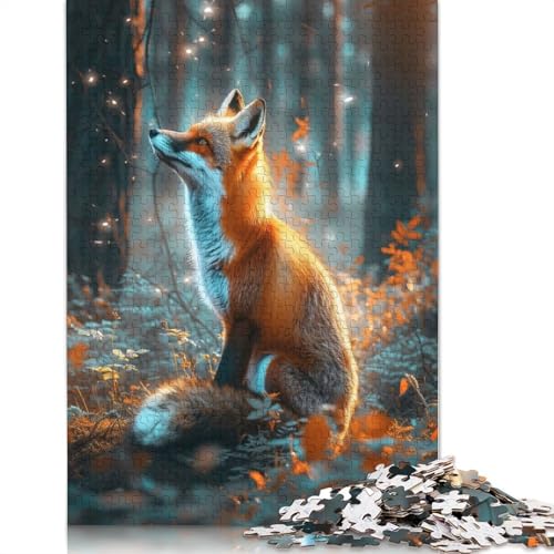 Fuchs im Zauberwald-Puzzle, herausfordernde und knifflige Puzzles für Erwachsene und Teenager, 1000 Teile (75 x 50 cm) von ECXASD