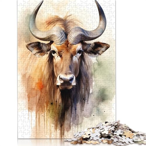 GNU-Aquarell-Puzzle, Entspannungs-Herausforderungsspielzeug, schwierige Puzzles für Frauen und Männer, 1000 Teile (75 x 50 cm) von ECXASD