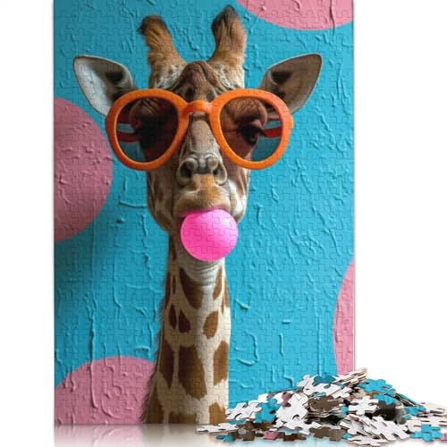 Giraffe Bubblegum Puzzle-Spielzeug für Erwachsene, Lernspiel, Puzzlespiele für Erwachsene für Frauen und Männer, 520 Teile (52 x 38 cm) von ECXASD