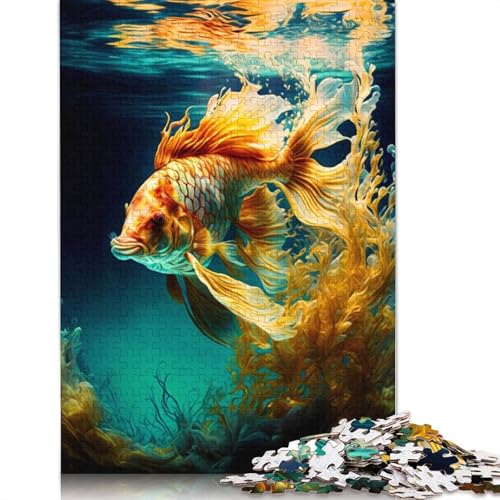 Goldfisch-Puzzle für Erwachsene, Denksportaufgaben für Erwachsene, Puzzlespiele für Erwachsene und Teenager, 520 Teile (52 x 38 cm) von ECXASD