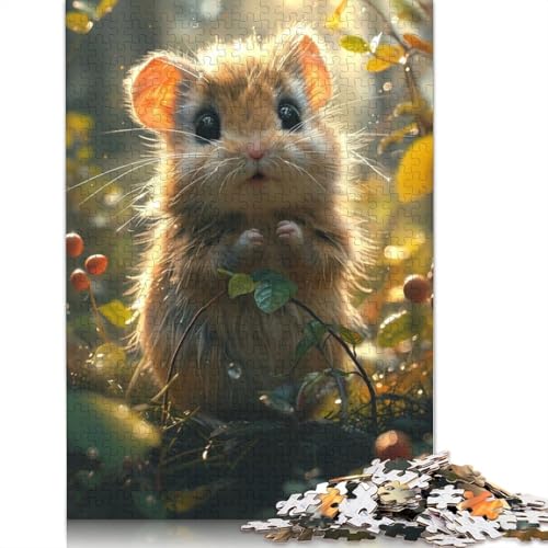 Hamster-Cartoon-Tierpuzzle für Erwachsene, herausfordernd und knifflig, Puzzles für Erwachsene für Jungen oder Mädchen, 1000 Teile (75 x 50 cm) von ECXASD