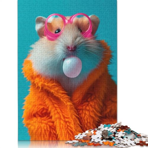 Hamster-Kaugummi-Puzzle für Erwachsene, interessantes Puzzle zur Stressreduzierung für Frauen und Männer, 1000 Teile (75 x 50 cm) von ECXASD
