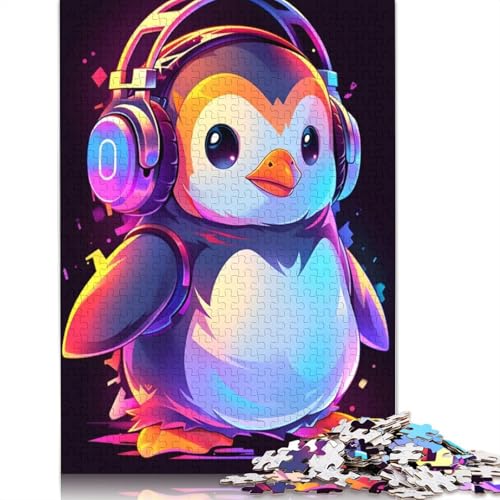 Hip-Hop-Pinguin-Puzzle für Erwachsene, 520 Teile, schwierige Problemlösungsrätsel für Erwachsene, für Jungen oder Mädchen, 520 Teile (52 x 38 cm) von ECXASD