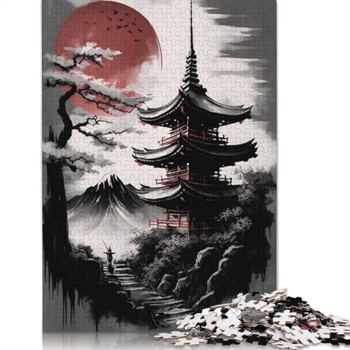 Japanisches abstraktes 2-Puzzle für Erwachsene, Premium-100% recyceltes Brett, schwierige Puzzles für Kinder ab 12 Jahren, 520 Teile (52 x 38 cm) von ECXASD