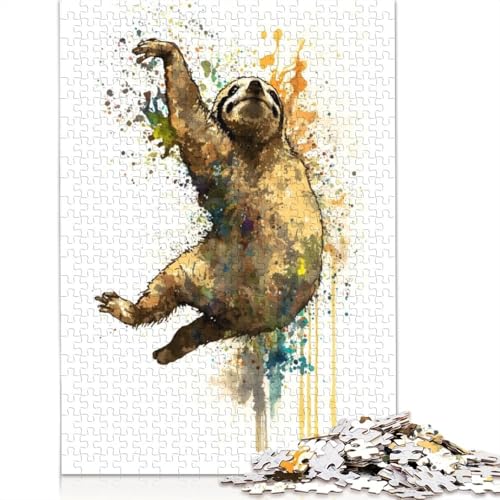 Jump Sloth Puzzle für Erwachsene, Premium-Puzzle aus 100% recyceltem Brett, Problemlösungspuzzles für Erwachsene und Kinder, 520 Teile (52 x 38 cm) von ECXASD