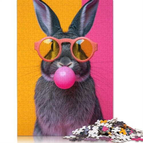 Kaninchen-Kaugummi-Puzzles, farbenfrohe, Coole Puzzles für Kinder ab 12 Jahren, 1500 Teile (85 x 57 cm) von ECXASD