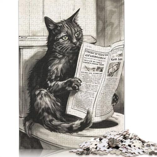 Katze geht auf die Toilette, 520-teiliges Puzzle für Erwachsene, Stressabbau, Puzzlespiele für Erwachsene, für Erwachsene Kinder, 520 Teile (52 x 38 cm) von ECXASD