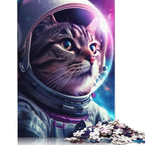Katzen-Astronaut Cyberpunk-Puzzle für Erwachsene, Spielzeug, Lernspiel, schwierige Puzzles für Kinder ab 12 Jahren, 1000 Teile (75 x 50 cm) von ECXASD