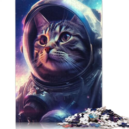 Katzen-Astronaut Cyberwave-Puzzle für Erwachsene, Lernspiel, Puzzle-Geschenke für Kinder ab 12 Jahren, 1500 Teile (85 x 57 cm) von ECXASD