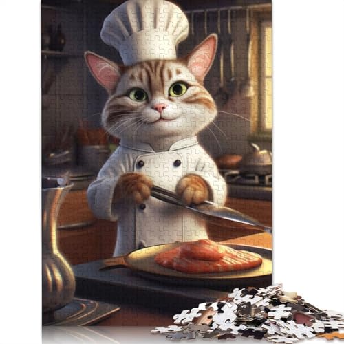 Katzenkoch, Kochen und Backen, Puzzle für Erwachsene, Spielzeug, Lernspiel, schwierige Puzzles für Kinder ab 12 Jahren, 1000 Teile (75 x 50 cm) von ECXASD