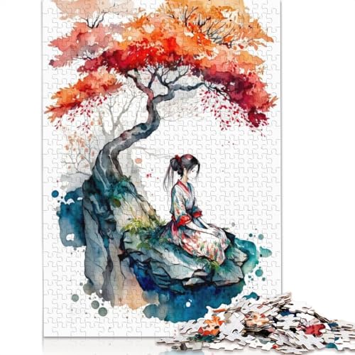Kirschblüte 7 Puzzles für Erwachsene, kreative Spiele, Puzzlespiele für Erwachsene für Jungen oder Mädchen, 1000 Teile (75 x 50 cm) von ECXASD