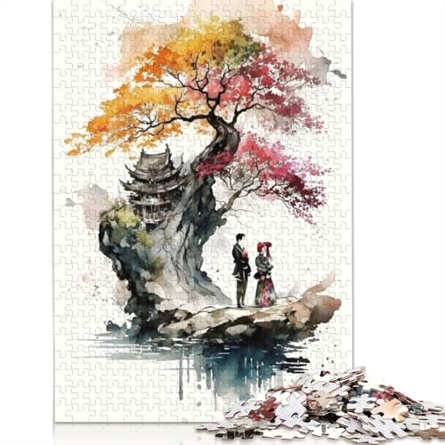 Kirschblüten-Puzzle 11 für Erwachsene, Premium-Puzzle aus 100% recyceltem Brett, Problemlösungspuzzles für Erwachsene und Kinder, 1000 Teile (75 x 50 cm) von ECXASD