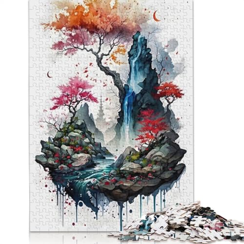 Kirschblüten-Puzzle für Erwachsene, 8 Stück, Premium-Puzzle aus 100% recyceltem Brett, Problemlösungspuzzles für Erwachsene und Kinder, 520 Teile (52 x 38 cm) von ECXASD