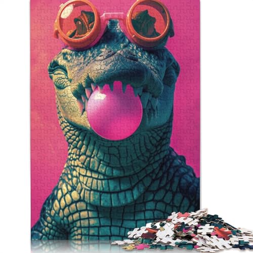 Krokodil-Kaugummi-Puzzle für Erwachsene, 520 Teile, kreative Spiele, Puzzle, Geschenke für Männer, für Frauen, Männer, 520 Teile (52 x 38 cm) von ECXASD