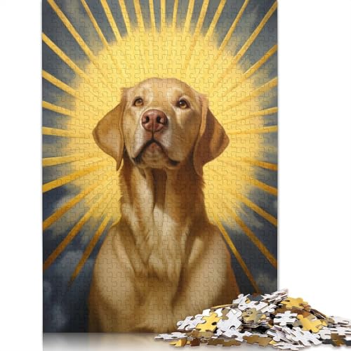 Labrador Retriever in Halo, Puzzles für Erwachsene, Spielzeug, Lernspiel, Herren-Puzzles für Erwachsene, für Erwachsene, Teenager, 1000 Teile (75 x 50 cm) von ECXASD