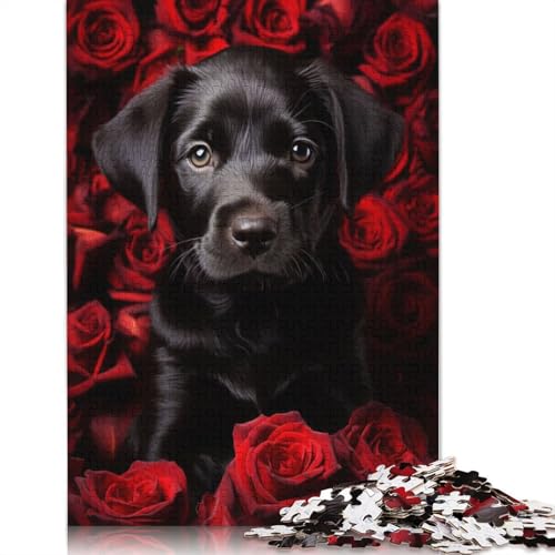 Labrador-Welpe in Rosen, Puzzle für Erwachsene ab 18 Jahren, Upe-Lernspiele, Puzzle für Erwachsene und Kinder, 1000 Teile (75 x 50 cm) von ECXASD