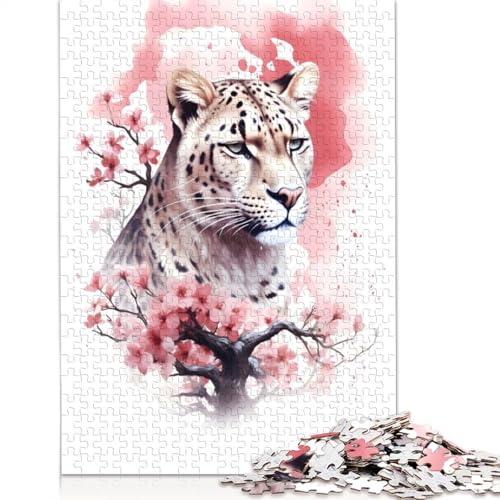 Leoparden-Puzzles für Erwachsene ab 18 Jahren, Lernspiele, Puzzle für Erwachsene und Kinder, 1000 Teile (75 x 50 cm) von ECXASD