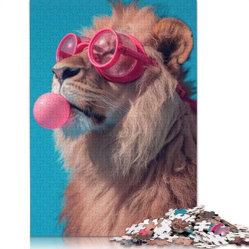 Löwen-Kaugummi-Puzzle für Erwachsene, Spielzeug, Lernspiel, schwierige Puzzles für Kinder ab 12 Jahren, 1500 Teile (85 x 57 cm) von ECXASD