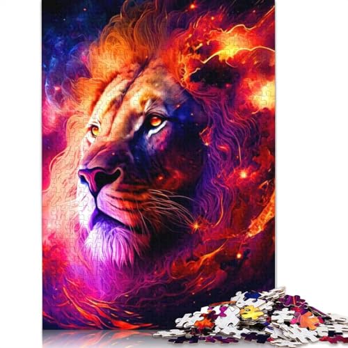 Löwen-Puzzle für Erwachsene, 520 Teile, 100% recycelte Holzplatte, Denkpuzzle für Erwachsene, für Jungen oder Mädchen, 520 Teile (52 x 38 cm) von ECXASD