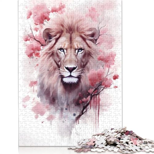 Löwen-Puzzle für Erwachsene, Premium-Puzzle aus 100% recyceltem Brett, Problemlösungspuzzles für Erwachsene und Kinder, 520 Teile (52 x 38 cm) von ECXASD