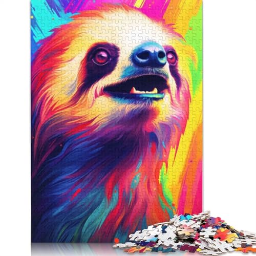 Lustiges Faultier, farbenfrohes Puzzle für Erwachsene, 520 Teile, anspruchsvolle Familienspiele, Denksportaufgaben für Kinder ab 12 Jahren, 520 Teile (52 x 38 cm) von ECXASD