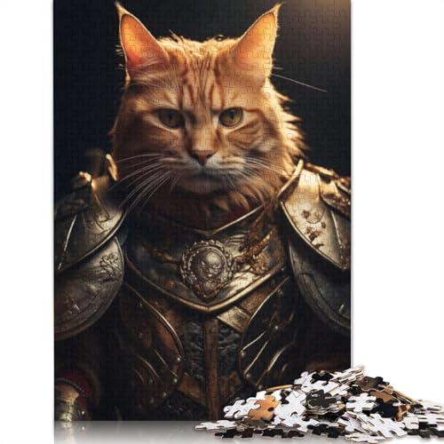 Lustiges Puzzle mit Krieger-Motiv in Katzenkleidung für Erwachsene, Lernspiel, Puzzlespiele für Erwachsene für Jungen oder Mädchen, 1000 Teile (75 x 50 cm) von ECXASD