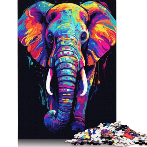Neon Elephant 520-teiliges Puzzle für Erwachsene. Anspruchsvolle und knifflige Puzzles für Erwachsene und Kinder. 520 Teile (52 x 38 cm) von ECXASD