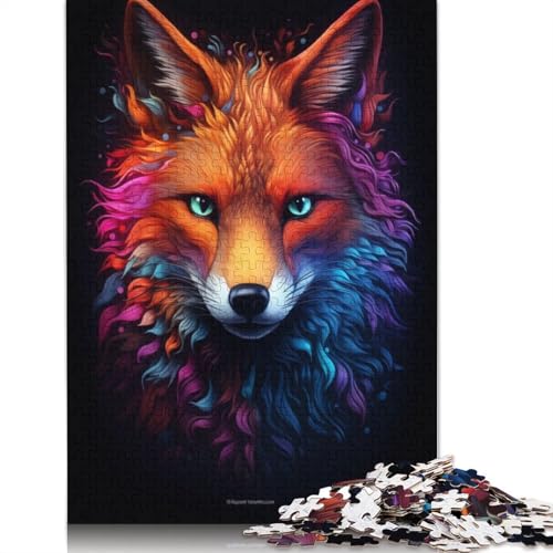 Neon Fox Puzzle für Erwachsene, herausfordernd und knifflig, Puzzles für Erwachsene für Jungen oder Mädchen, 1000 Teile (75 x 50 cm) von ECXASD