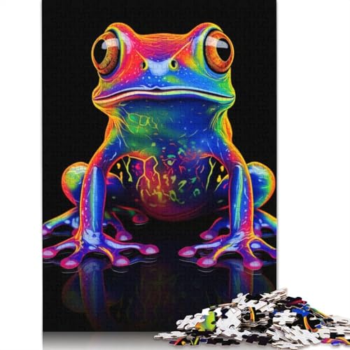 Neon-Frosch-Puzzle für Erwachsene, 520 Teile, DIY-Spiel, Puzzles für Erwachsene für Frauen, für Erwachsene Kinder, 520 Teile (52 x 38 cm) von ECXASD