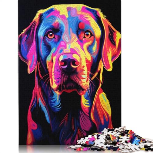 Neon Labrador Puzzle für Erwachsene, Premium-Puzzle aus 100% recyceltem Brett, Problemlösungspuzzles für Erwachsene und Kinder, 520 Teile (52 x 38 cm) von ECXASD
