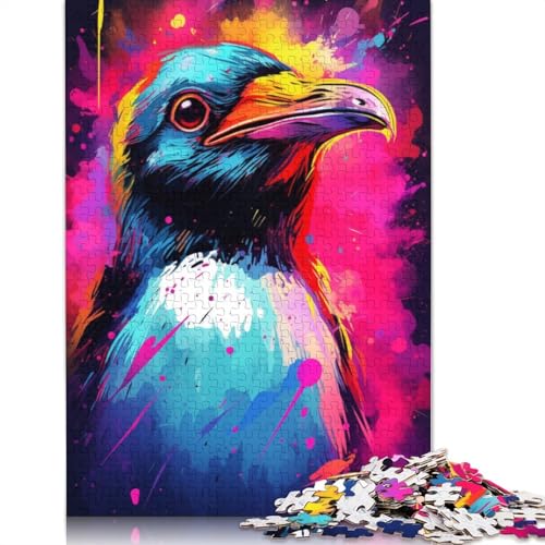 Neon-Pinguin-Puzzle für Erwachsene, 520 Teile, schwierige Problemlösungsrätsel für Erwachsene, für Jungen oder Mädchen, 520 Teile (52 x 38 cm) von ECXASD