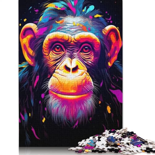 Neon-Schimpansen-Puzzle, ab 18 Jahren, Lernspiele, Puzzles für Erwachsene, für Frauen, für Kinder ab 12 Jahren, 1000 Teile (75 x 50 cm) von ECXASD