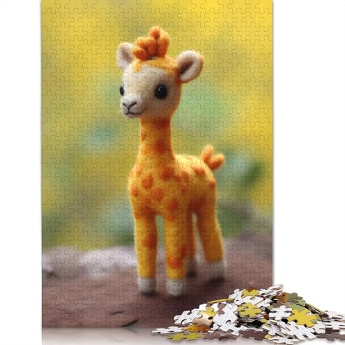 Niedliche Giraffenbaby-Giraffen-Puzzles für Erwachsene, lustige Denksportaufgaben für Kinder ab 12 Jahren, 1000 Teile (75 x 50 cm) von ECXASD