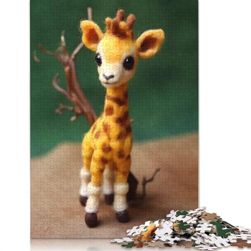 Niedliches afrikanisches Giraffenbaby, Puzzle für Erwachsene, kreative Spiele, Puzzle, Geschenke für Männer, Frauen und Männer, 1000 Teile (75 x 50 cm) von ECXASD