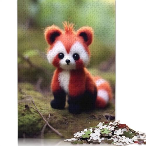 Niedliches kleines Baby-Roter-Panda-Puzzle für Erwachsene, schwierige und anspruchsvolle Denksportaufgaben für Erwachsene und Kinder, 520 Teile (52 x 38 cm) von ECXASD