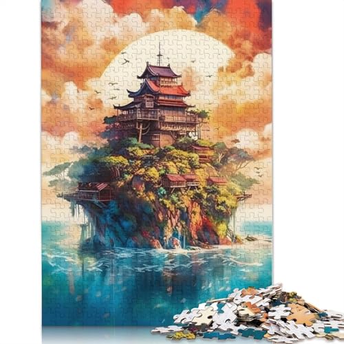 Pagodas Island Puzzles für Erwachsene, Lernspiel, Puzzlespiele für Erwachsene für Jungen oder Mädchen, 1000 Teile (75 x 50 cm) von ECXASD