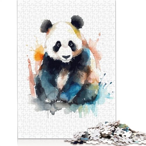 Panda-Aquarell-Puzzle für Erwachsene, 1500 Teile, lustiges Denksport-Puzzle für Kinder ab 12 Jahren, 1500 Teile (85 x 57 cm) von ECXASD