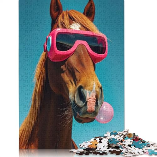 Pferde-Kaugummi-Puzzle für Erwachsene, herausforderndes und kniffliges Puzzle für Frauen und Männer, 1500 Teile (85 x 57 cm) von ECXASD